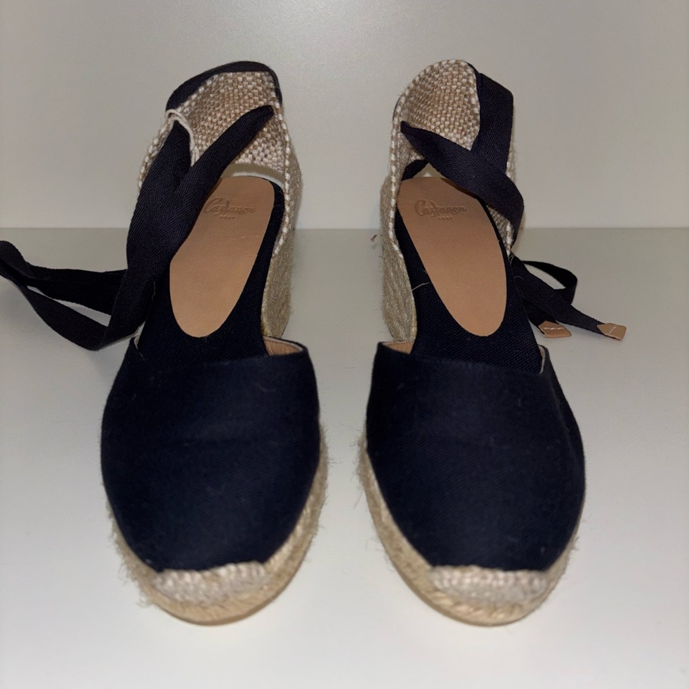 Castaner Elegant Navy Espadrille Wedges